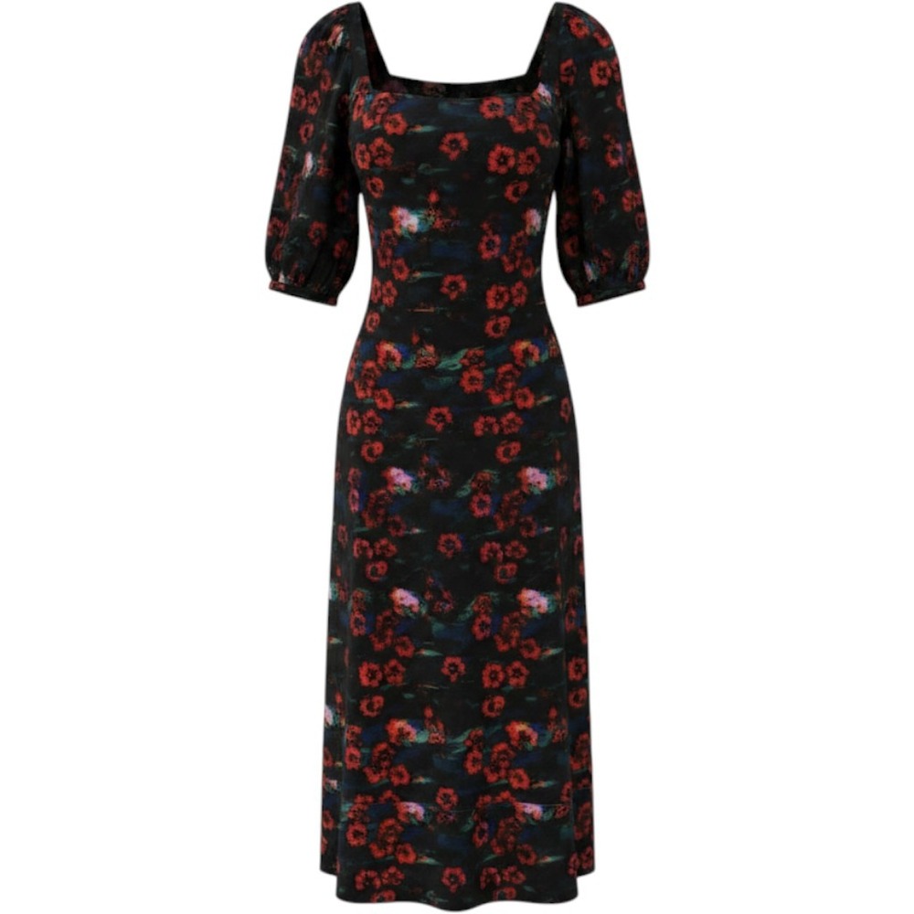 Rachel Comey Target Kodak Dark Romantic Floral Puff Sleeve Midi Dress 2 NEW NWT